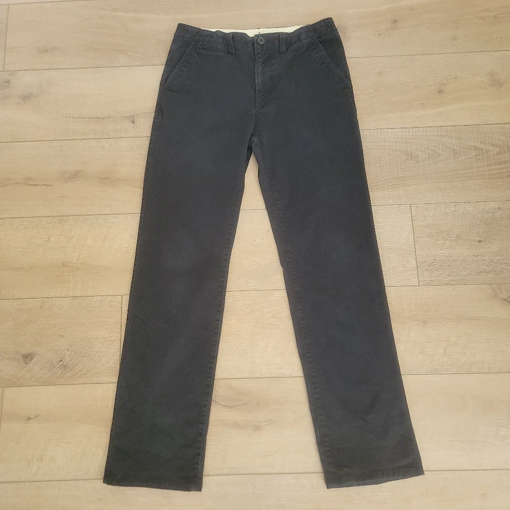 GAP Kids Boy Size 18 True Black Uniform Straight-Fit Stretch Adjustable Khakis